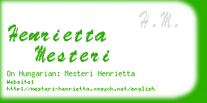 henrietta mesteri business card